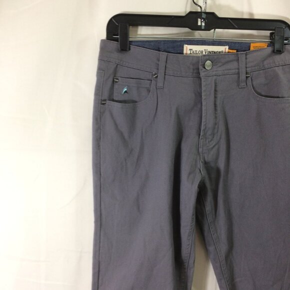 NEW Taylor Vintage Mens Pants Gray Cotton Stretch Slim Straight Size 30 x 30 - Picture 4 of 6
